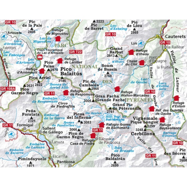 Mapa MIDI D’OSSAU – BALAITÚS (Parc National des Pyrénées . Ouest)